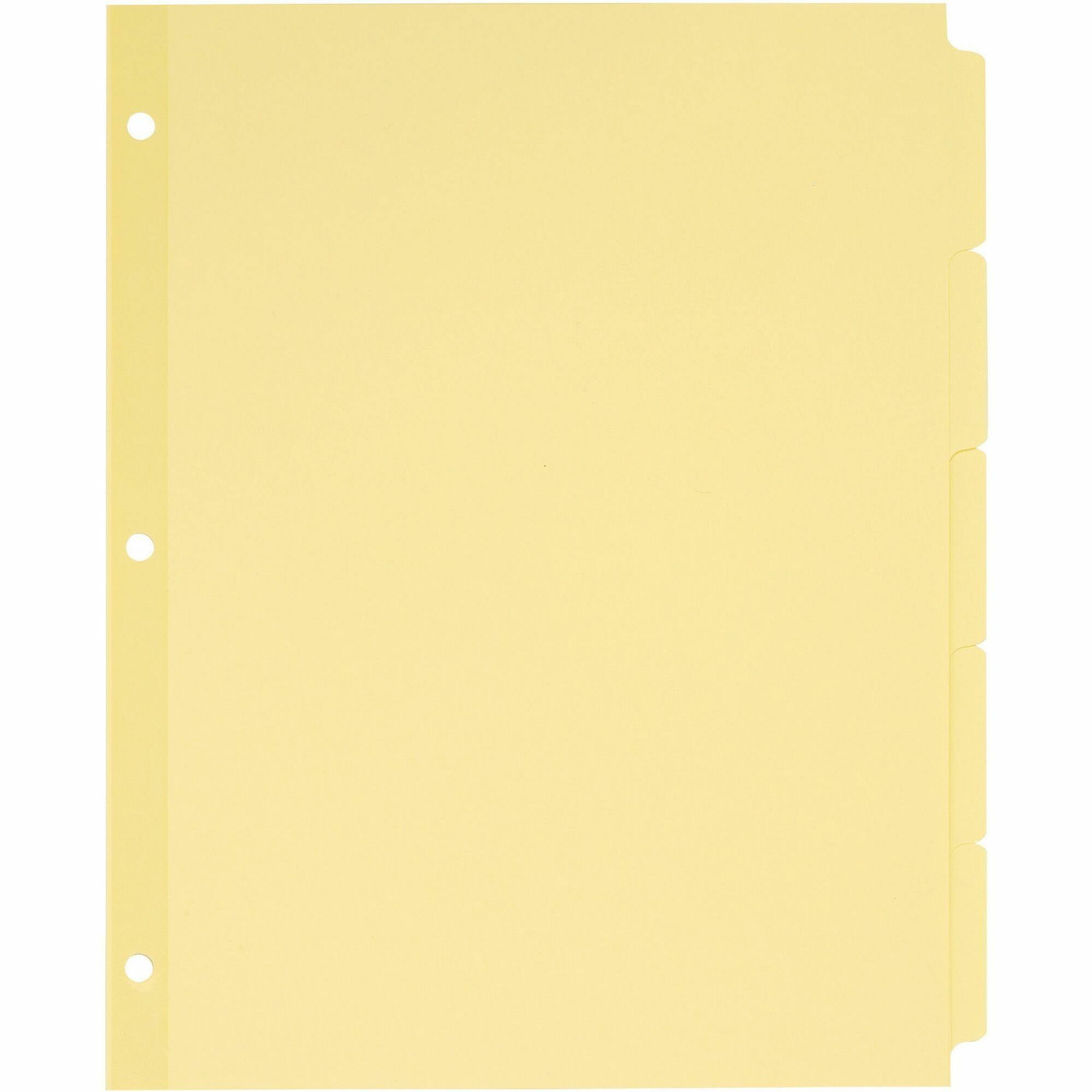 Avery® Plain Tab Write-On Dividers - 5 x Divider(s) - Write-on Tab(s) - 5 Tab(s)/Set - 8.5" Divider Width x 11" Divider Length - Letter - Paper Divider - Buff Tab(s) - 30% Recycled - Reinforced, Non-laminated - 36 / Box
