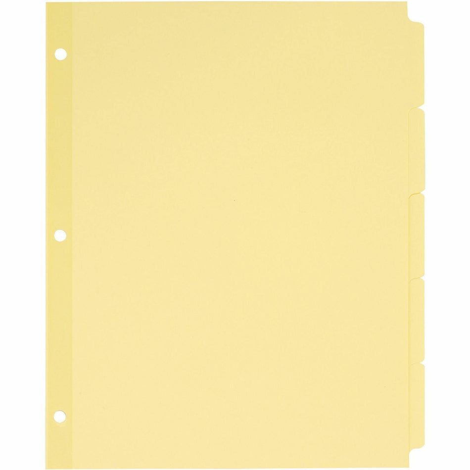 Avery® Plain Tab Write-On Dividers - 5 x Divider(s) - Write-on Tab(s) - 5 Tab(s)/Set - 8.5" Divider Width x 11" Divider Length - Letter - Paper Divider - Buff Tab(s) - 30% Recycled - Reinforced, Non-laminated - 36 / Box