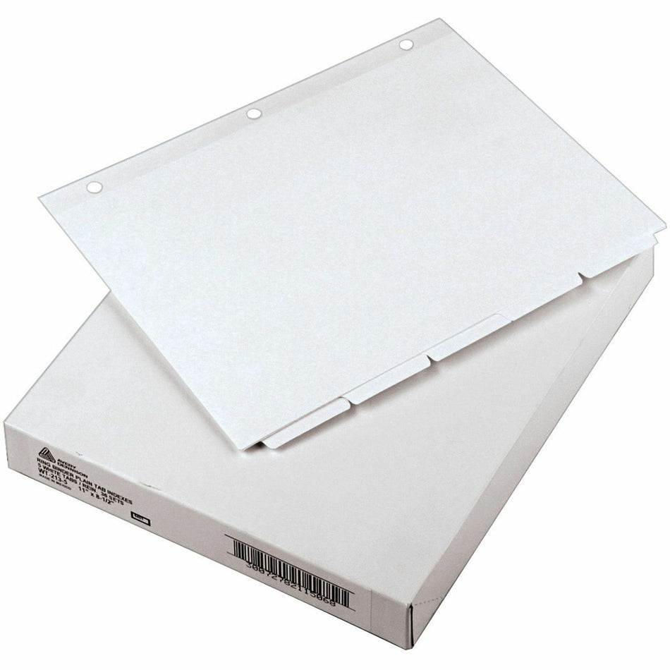 Avery® Plain Tab Write-On Dividers - 5 x Divider(s) - 5 Tab(s)/Set - 8.5" Divider Width x 11" Divider Length - Letter - 3 Hole Punched - White Tab(s) - 20% Recycled - Reinforced, Non-laminated - 36 / Box
