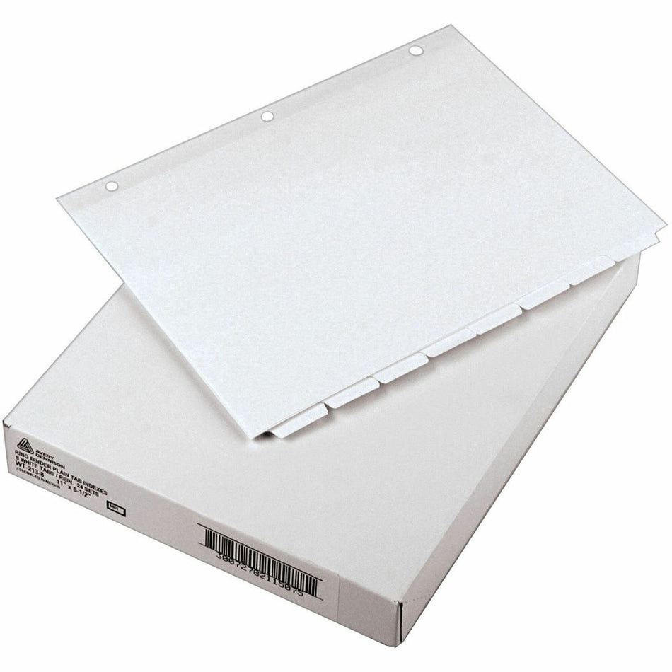 Avery® Plain Tab Write-On Dividers - 8 x Divider(s) - 8 Tab(s)/Set - 8.5" Divider Width x 11" Divider Length - Letter - 3 Hole Punched - White Tab(s) - 20% Recycled - Reinforced, Non-laminated - 24 / Box