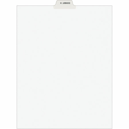 Avery® Individual Bottom Tab Legal Dividers - 25 x Divider(s) - Bottom Tab(s) - Exhibit H - 1 Tab(s)/Set - 8.5" Divider Width x 11" Divider Length - Letter - 8.50" Width x 11" Length - White Paper Divider - 20% Recycled - 25 / Pack