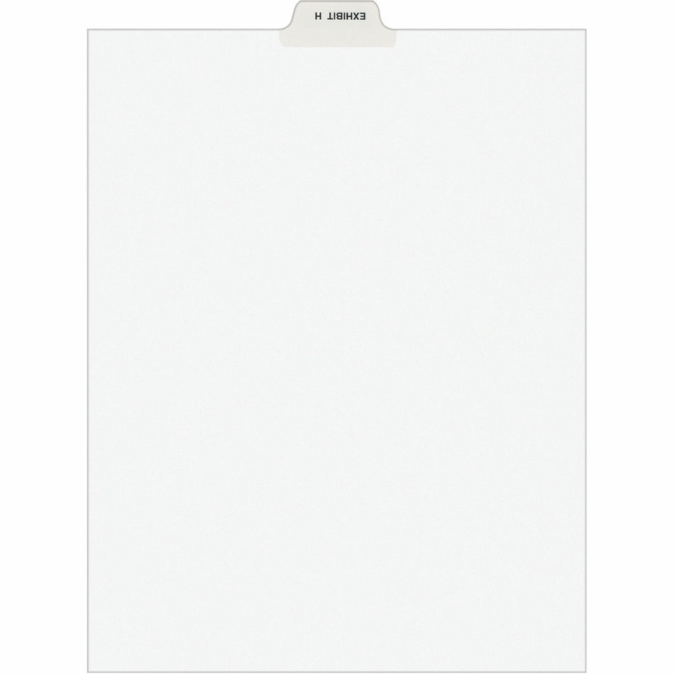 Avery® Individual Bottom Tab Legal Dividers - 25 x Divider(s) - Bottom Tab(s) - Exhibit H - 1 Tab(s)/Set - 8.5" Divider Width x 11" Divider Length - Letter - 8.50" Width x 11" Length - White Paper Divider - 20% Recycled - 25 / Pack
