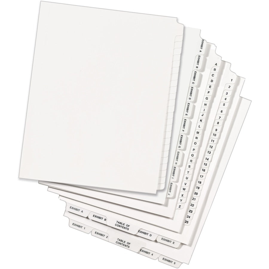 Avery® Standard Collated Legal Dividers - 1 x Divider(s) - Blank Side Tab(s) - 25 Tab(s)/Set - 8.5" Divider Width x 11" Divider Length - Letter - White Paper Divider - White Tab(s) - 20% Recycled - 25 / Set