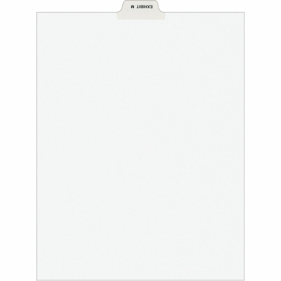 Avery® Individual Bottom Tab Legal Dividers - 25 x Divider(s) - Bottom Tab(s) - Exhibit M - 1 Tab(s)/Set - 8.5" Divider Width x 11" Divider Length - Letter - 8.50" Width x 11" Length - White Paper Divider - 20% Recycled - 25 / Pack