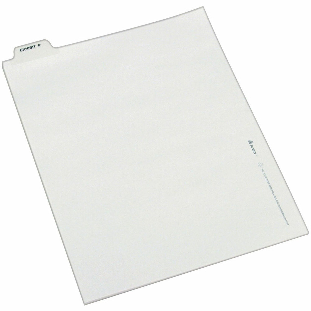 Avery® Individual Bottom Tab Legal Dividers - 25 x Divider(s) - Bottom Tab(s) - Exhibit P - 1 Tab(s)/Set - 8.5" Divider Width x 11" Divider Length - Letter - 8.50" Width x 11" Length - White Paper Divider - 20% Recycled - 25 / Pack