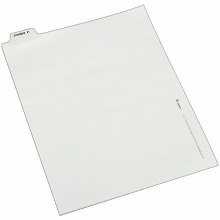 Avery® Individual Bottom Tab Legal Dividers - 25 x Divider(s) - Bottom Tab(s) - Exhibit P - 1 Tab(s)/Set - 8.5" Divider Width x 11" Divider Length - Letter - 8.50" Width x 11" Length - White Paper Divider - 20% Recycled - 25 / Pack