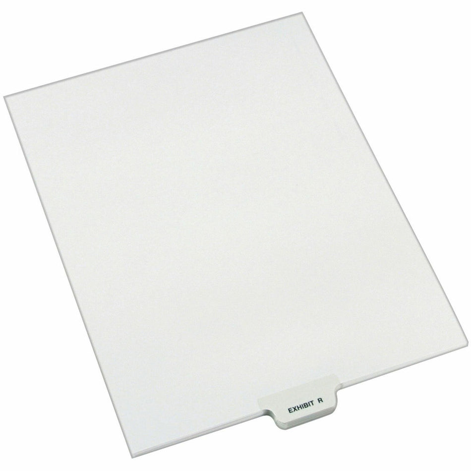 Avery® Individual Bottom Tab Legal Dividers - 25 x Divider(s) - Bottom Tab(s) - Exhibit R - 1 Tab(s)/Set - 8.5" Divider Width x 11" Divider Length - Letter - 8.50" Width x 11" Length - White Paper Divider - 20% Recycled - 25 / Pack
