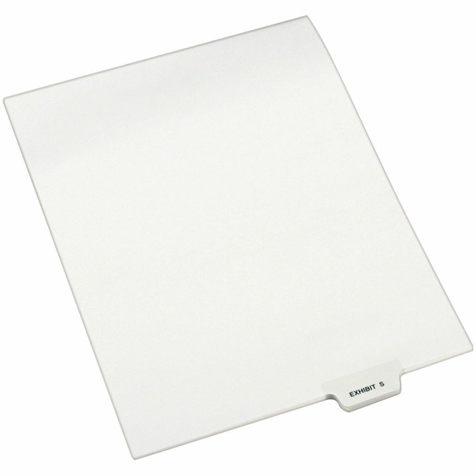 Avery® Individual Bottom Tab Legal Dividers - 25 x Divider(s) - Bottom Tab(s) - Exhibit S - 1 Tab(s)/Set - 8.5" Divider Width x 11" Divider Length - Letter - 8.50" Width x 11" Length - White Paper Divider - 20% Recycled - 25 / Pack
