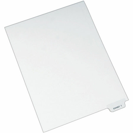 Avery® Individual Bottom Tab Legal Dividers - 25 x Divider(s) - Bottom Tab(s) - Exhibit T - 1 Tab(s)/Set - 8.5" Divider Width x 11" Divider Length - Letter - 8.50" Width x 11" Length - White Paper Divider - 20% Recycled - 25 / Pack