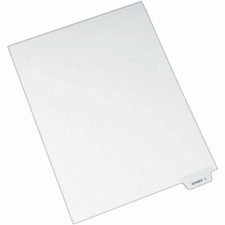 Avery® Individual Bottom Tab Legal Dividers - 25 x Divider(s) - Bottom Tab(s) - Exhibit T - 1 Tab(s)/Set - 8.5" Divider Width x 11" Divider Length - Letter - 8.50" Width x 11" Length - White Paper Divider - 20% Recycled - 25 / Pack