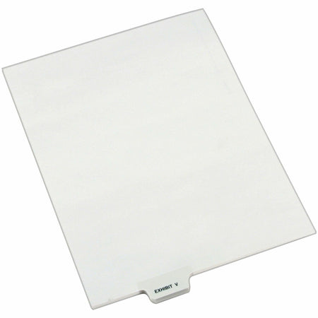 Avery® Individual Bottom Tab Legal Dividers - 25 x Divider(s) - Bottom Tab(s) - Exhibit V - 1 Tab(s)/Set - 8.5" Divider Width x 11" Divider Length - Letter - 8.50" Width x 11" Length - White Paper Divider - 20% Recycled - 25 / Pack
