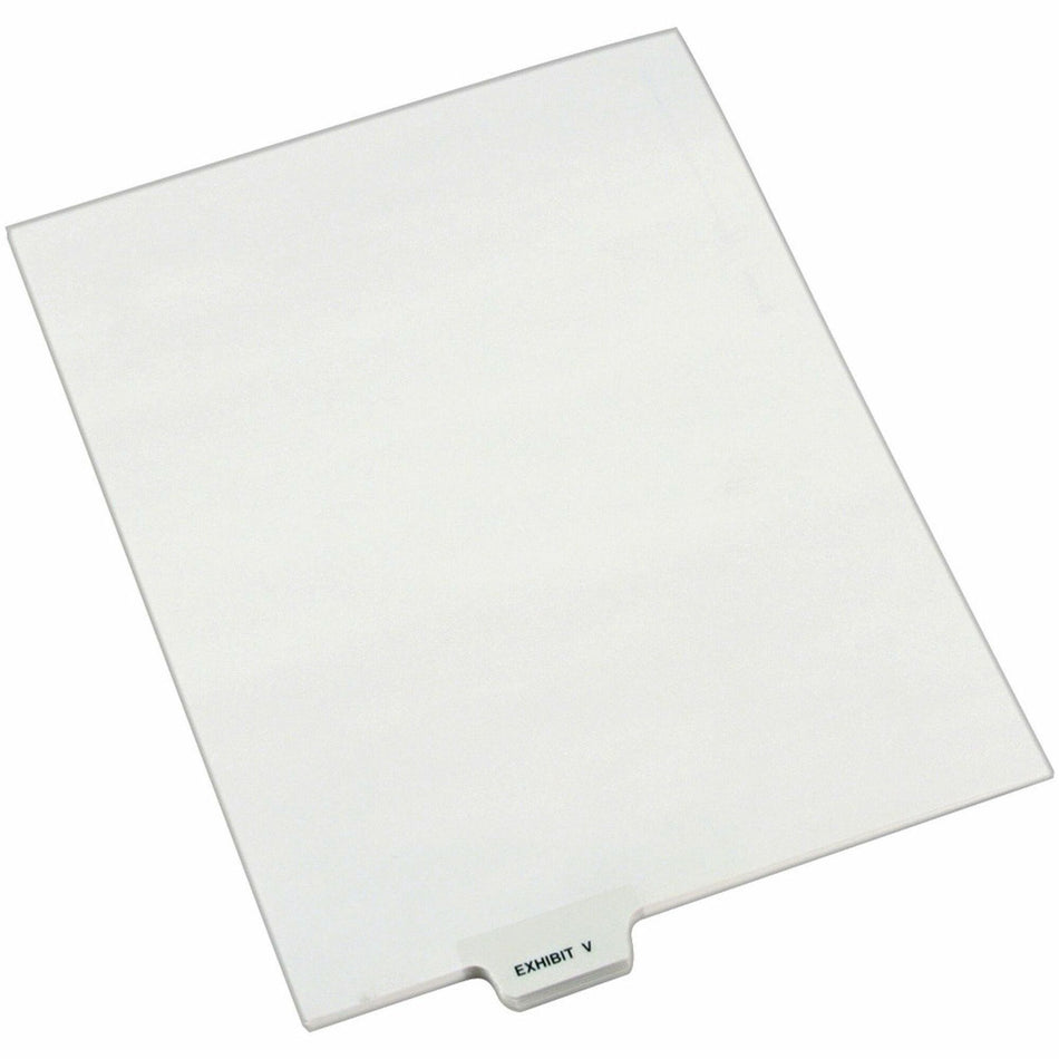 Avery® Individual Bottom Tab Legal Dividers - 25 x Divider(s) - Bottom Tab(s) - Exhibit V - 1 Tab(s)/Set - 8.5" Divider Width x 11" Divider Length - Letter - 8.50" Width x 11" Length - White Paper Divider - 20% Recycled - 25 / Pack