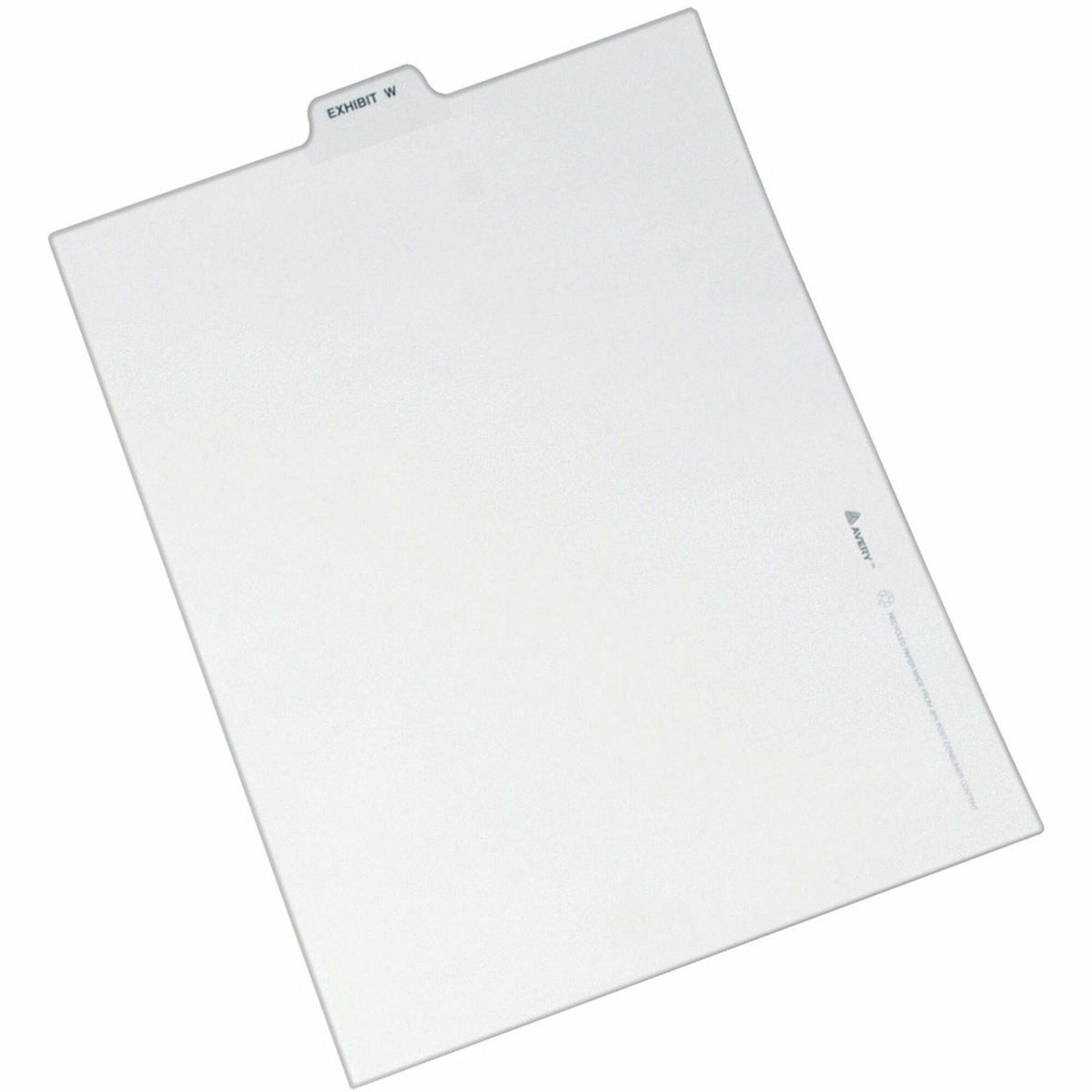 Avery® Individual Bottom Tab Legal Dividers - 25 x Divider(s) - Bottom Tab(s) - Exhibit W - 1 Tab(s)/Set - 8.5" Divider Width x 11" Divider Length - Letter - 8.50" Width x 11" Length - White Paper Divider - 20% Recycled - 25 / Pack