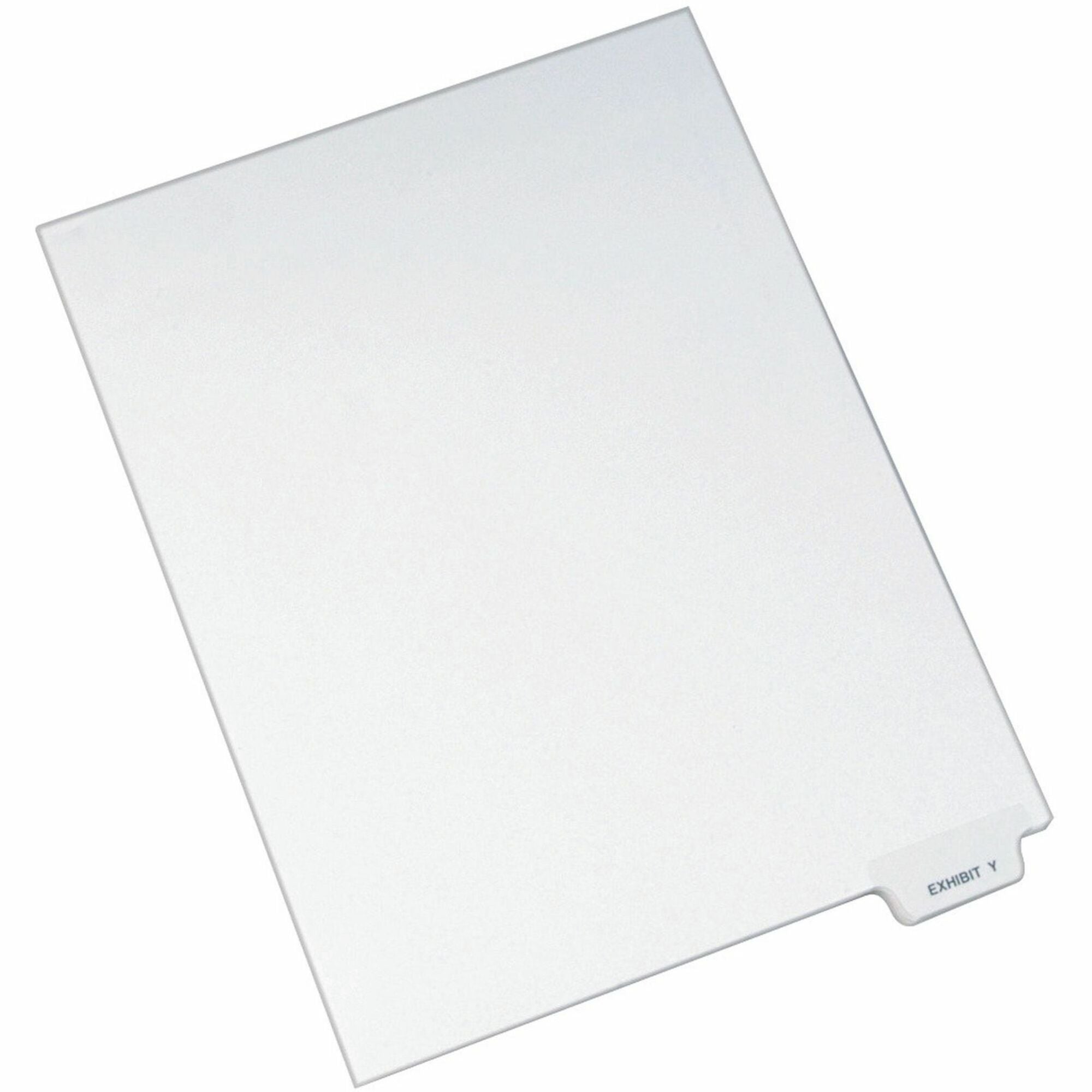 Avery® Individual Bottom Tab Legal Dividers - 25 x Divider(s) - Bottom Tab(s) - Exhibit Y - 1 Tab(s)/Set - 8.5" Divider Width x 11" Divider Length - Letter - 8.50" Width x 11" Length - White Paper Divider - 20% Recycled - 25 / Pack