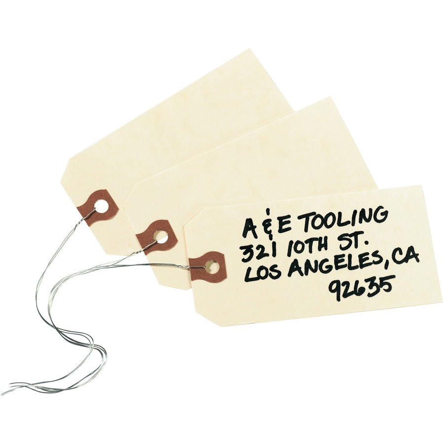 Avery® Shipping Tags with Wire, 11.5 pt. Stock, 2-3/4"x1-3/8" , 1,000 Manila Hang Tags - #26 - 2.75" Length x 1.37" Width - Rectangular - Wire Fastener - Card Stock, Pulp - Manila - 1000 / Box