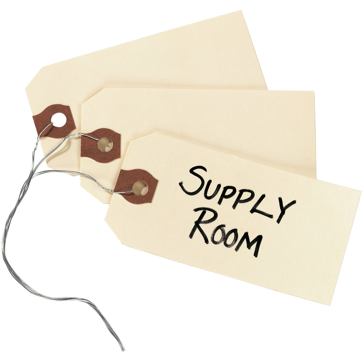 Avery® Shipping Tags with Wire, 11.5 pt. Stock, 3-3/4" x 1-7/8" , 1,000 Manila Hang Tags - #26 - 3.75" Length x 1.87" Width - Rectangular - Wire Fastener - Card Stock - Manila - 1000 / Box