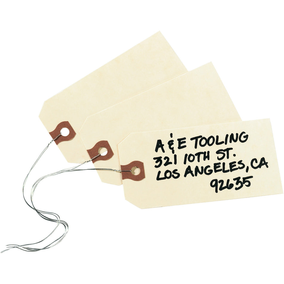Avery® Shipping Tags with Wire, 11.5 pt. Stock, 4-1/4" x 2-1/8" , 1,000 Manila Hang Tags - #26 - 4.25" Length x 2.12" Width - Rectangular - Wire Fastener - Card Stock - Manila - 1000 / Box