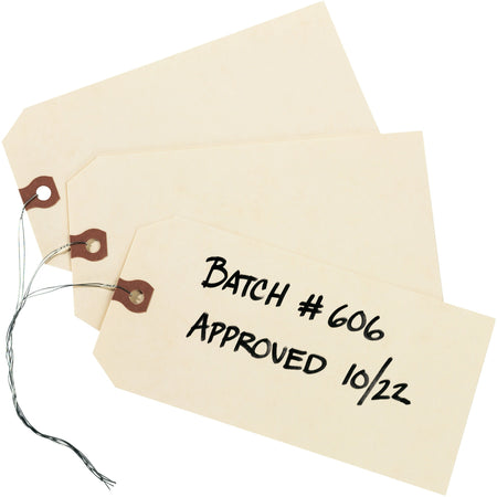 Avery® Shipping Tags with Wire, 11.5 pt. Stock, 6-1/4" x 3-1/8" , 1,000 Manila Hang Tags - #26 - 6.25" Length x 3.13" Width - Rectangular - Wire Fastener - Card Stock, Pulp - Manila - 1000 / Box