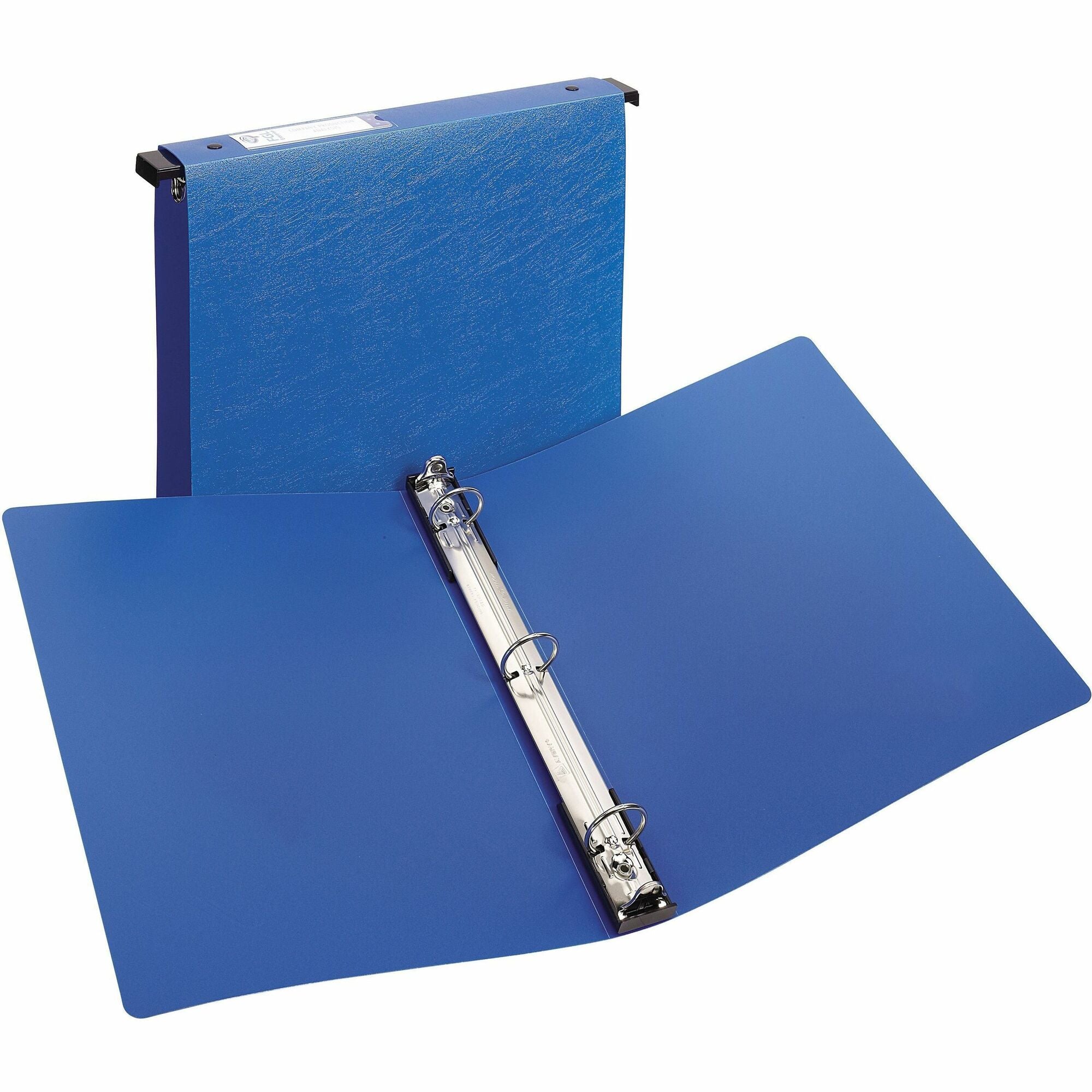 Avery®Hanging Storage Flexible Binder - 1" Binder Capacity - Letter - 8 1/2" x 11" Sheet Size - 175 Sheet Capacity - 3 Ring(s) - Fastener(s): Round Ring - Vinyl - Blue - Gap-free Ring, Label Holder, Locking Ring, Non-stick, Sturdy, Flexible - 1 Each