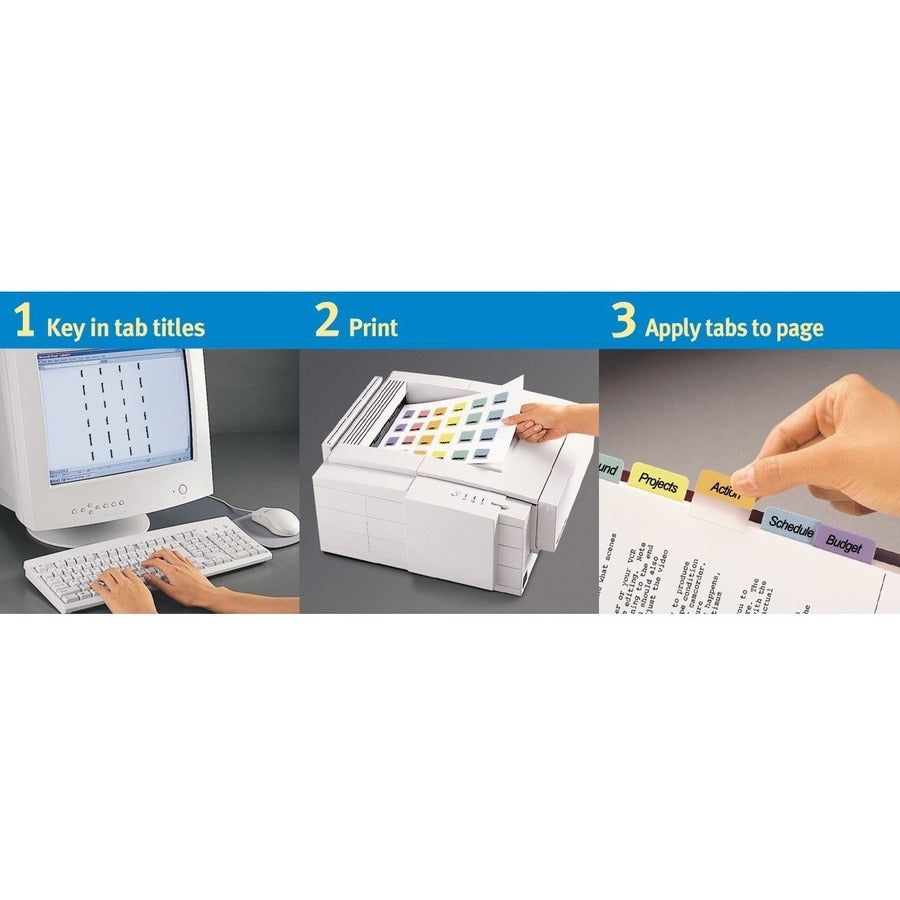 Avery® Printable Repositionable Tabs: 80 Assorted Paper Tabs