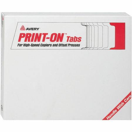 Avery® Print-On Tabs for High-Speed Copiers and Offset Presses, 5 Tabs - 150 x Divider(s) - Print-on Tab(s) - 5 - 5 Tab(s)/Set - 8.5" Divider Width x 11" Divider Length - White Paper Divider - White Paper Tab(s) - 20% Recycled - 30 / Box