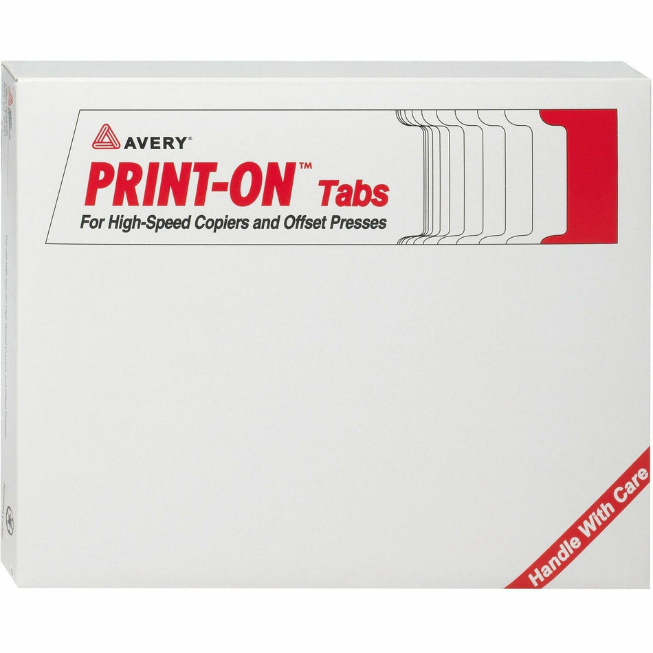 Avery® Print-On 3-Hole Punched High-Speed Copier Tabs - 150 x Divider(s) - Print-on Tab(s) - 5 - 5 Tab(s)/Set - 8.5" Divider Width x 11" Divider Length - 3 Hole Punched - White Paper Divider - White Paper Tab(s) - 20% Recycled - 150 / Box