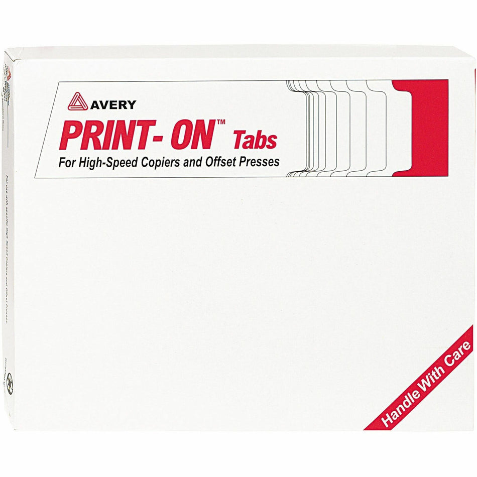 Avery® Print-On 3-Hole Punched High-Speed Copier Tabs - 150 x Divider(s) - 5 Print-on Tab(s) - 5 - 5 Tab(s)/Set - 8.5" Divider Width x 11" Divider Length - 3 Hole Punched - White Paper Divider - White Paper Tab(s) - 20% Recycled - 150 / Box
