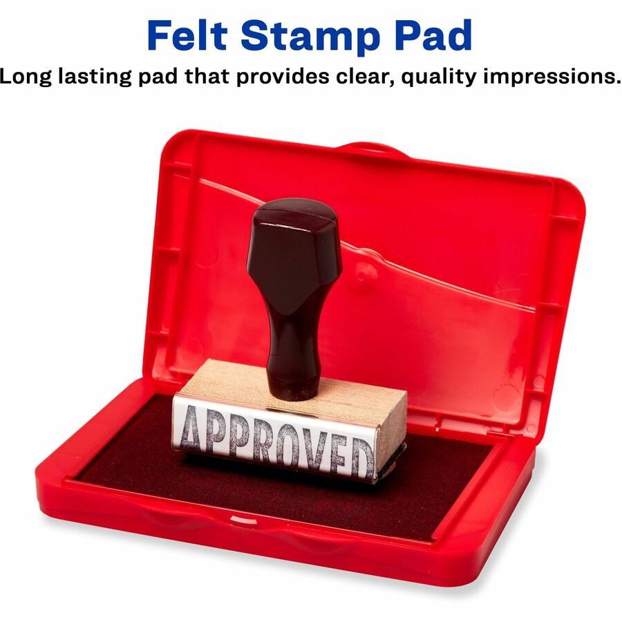 Carter's®  Felt Red Stamp Pad, 2.75" x 4.27" (21071) - 2.8" Width x 4.3" Length - Felt Pad - Red Ink - Red - 1 Each