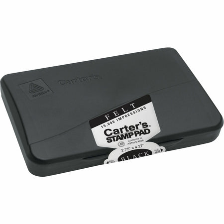 Carter's®  Felt Black Stamp Pad, 2.75" x 4.27" (21081) - 2.8" Width x 4.3" Length - Felt Pad - Black Ink - Black - 1 Each