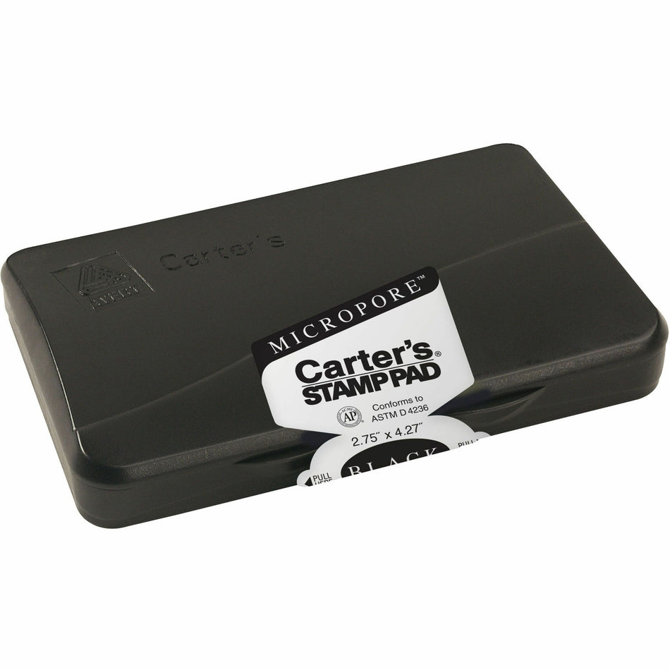 Carter's®  Micropore®  Black Stamp Pad, 2.75" x 4.27" - 2.8" Width x 4.3" Length - Black Ink - Black - 1 Each