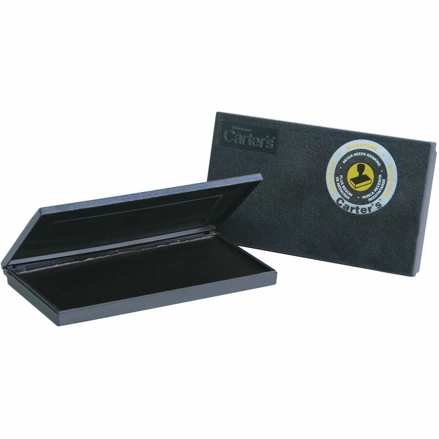 Carter's®  Micropore®  Black Stamp Pad, 3.15" x 6.12" (21282) - 3.2" Width x 6.1" Length - Black Ink - Black - 1 Each