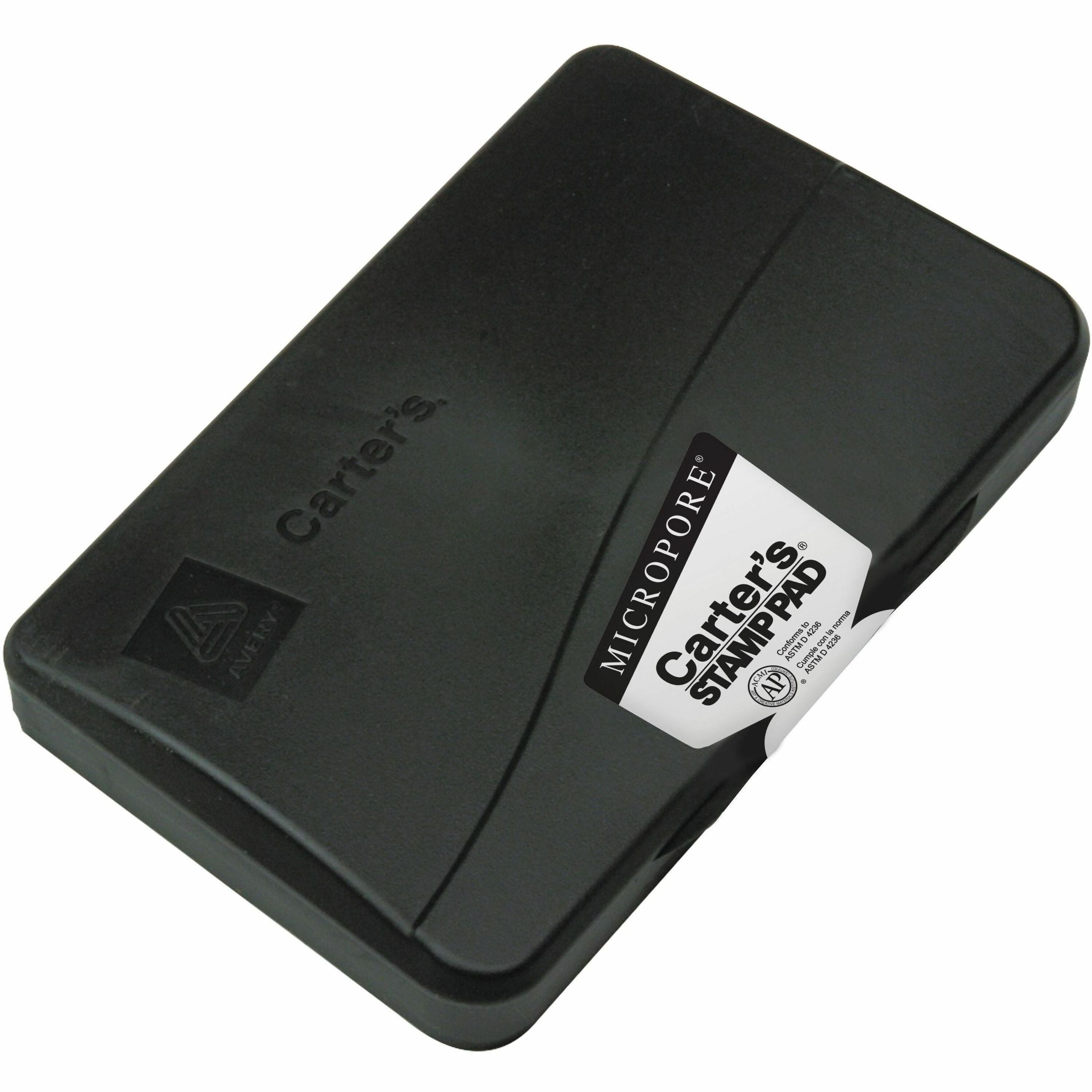 Carter's®  Micropore®  Black Stamp Pad, 3.15" x 6.12" (21282) - 3.2" Width x 6.1" Length - Black Ink - Black - 1 Each
