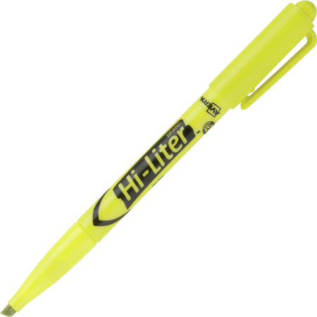 Avery®Pen-Style Fluorescent Highlighters - Chisel Marker Point - Washable - Fluorescent Yellow Ink - Yellow Barrel - 1 Dozen