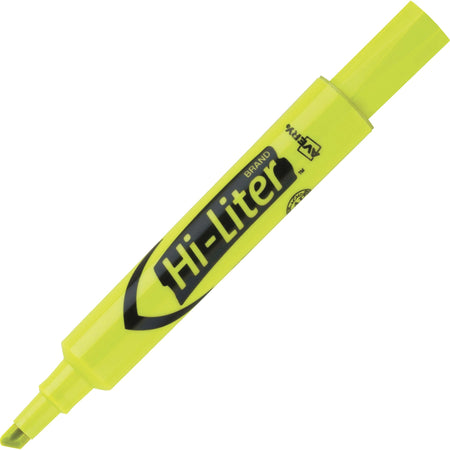 Avery®Desk-Style, Fluorescent Yellow, 1 Count (24000) - Chisel Marker Point - Washable - Fluorescent Yellow Ink - Water Based - Yellow Barrel - 1 Dozen