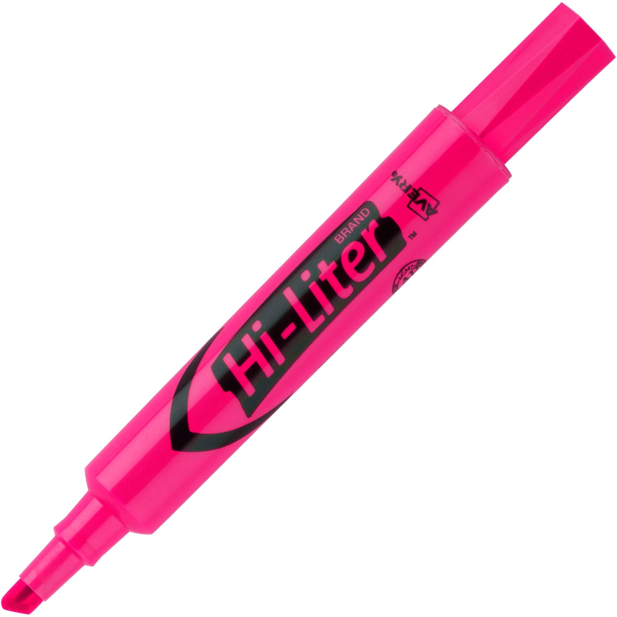Avery®Desk-Style, Fluorescent Pink, 1 Count (24010) - Chisel Marker Point - Refillable - Fluorescent Pink Ink - Water Based - Pink Barrel - 1 Dozen
