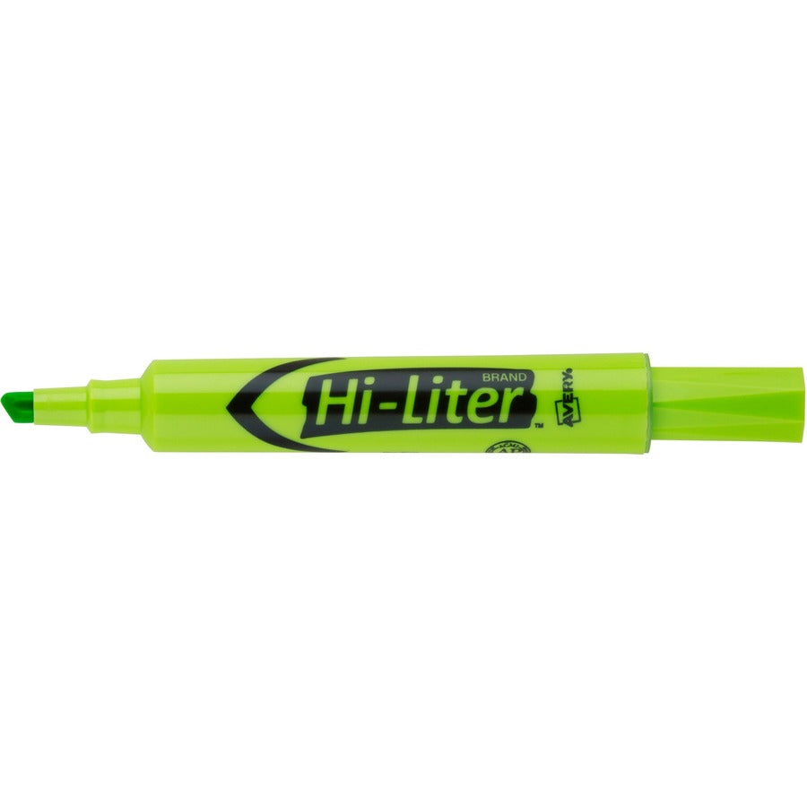 Avery®Desk-Style, Fluorescent Green, 1 Count (24020) - Chisel Marker Point - Refillable - Washable - Fluorescent Green Ink - Water Based - Green Barrel - 1 Dozen