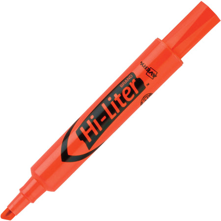 Avery®Desk-Style, Fluorescent Orange, 1 Count (24050) - Chisel Marker Point - Washable - Fluorescent Orange Ink - Water Based - Orange Barrel - 1 Dozen