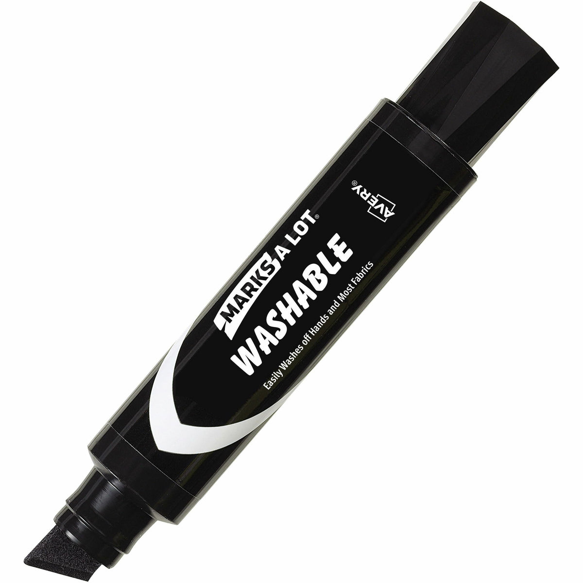Avery®  Marks A Lot Marks A Lot Jumbo Washable Marker - Chisel Marker Point - Washable - Black Ink - Water Based - Black Barrel - 1 Each