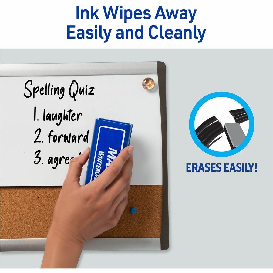 Avery®Desk-Style Dry Erase Markers - 5 mm Chisel Marker Point - Erasable - Black Ink - Dry - Home, Classroom, School, Document, Writing, Office