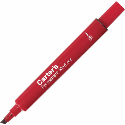 Carter’s Permanent Markers: Large Desk-Style Chisel Point - Red Ink - Markers & Dry-Erase