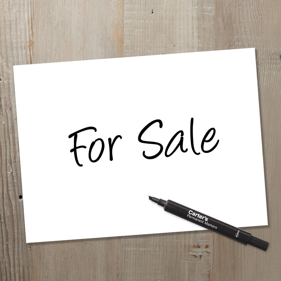 Carter's Large Desk-Style Permanent Markers - Bold Black Ink - Pack of 12