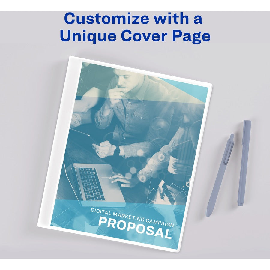 Avery®White Presentation Book - Letter - 8 1/2" x 11" Sheet Size - 24 Sheet Capacity - Pocket(s): Internal - Polypropylene - Non-stick, Spill-free, Durable - 1 Each