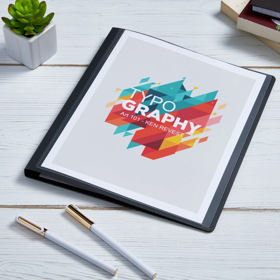 Avery®Letter Report Cover - 1/2" Folder Capacity - 8 1/2" x 11" - 50 Sheets Capacity - 3 Fastener(s) - Polypropylene - Clear, Gray - Clear Overlay, Lay Flat, Non-stick, Durable - 1 Each