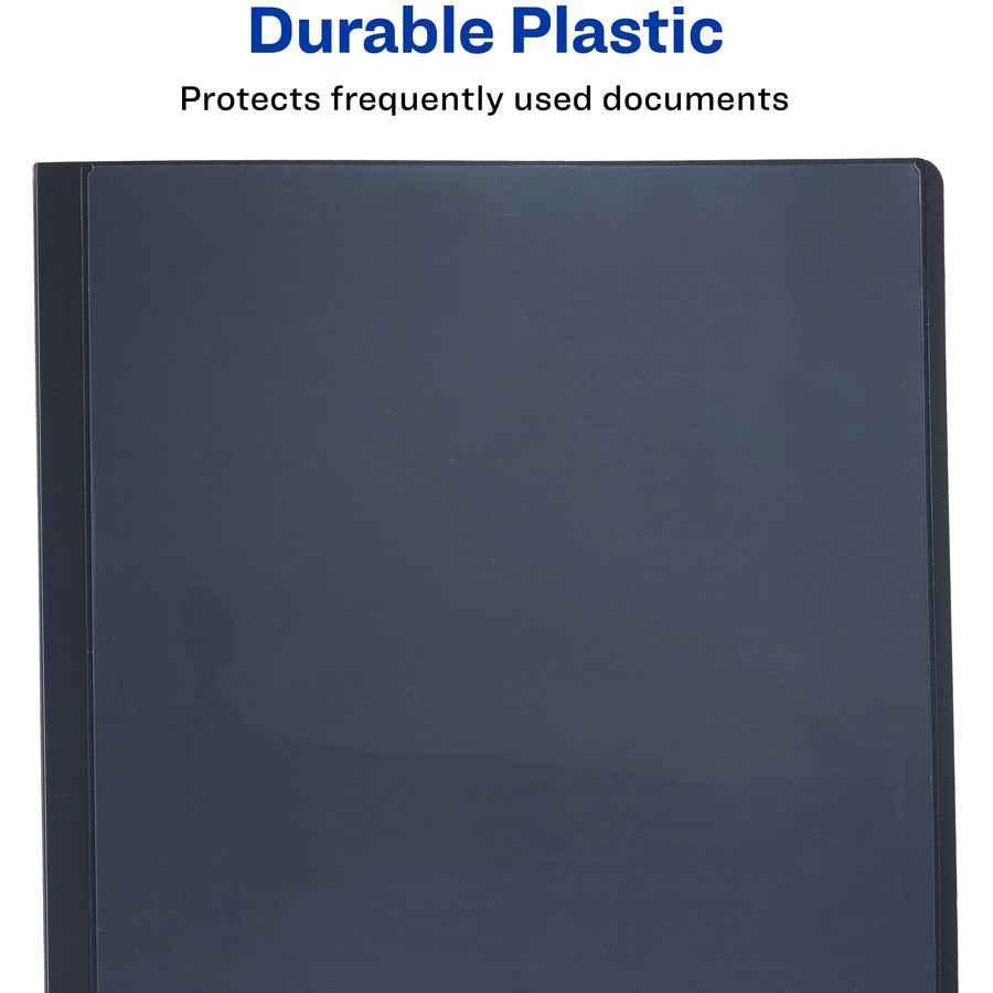 Avery®Letter Report Cover - 1/2" Folder Capacity - 8 1/2" x 11" - 50 Sheets Capacity - 3 Fastener(s) - Polypropylene - Clear, Gray - Clear Overlay, Lay Flat, Non-stick, Durable - 1 Each