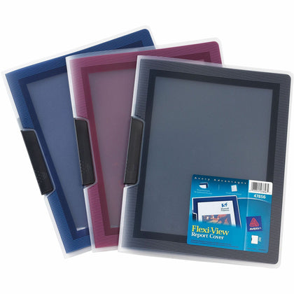 Avery®Flexi-View Letter Report Cover - 8 1/2" x 11" - 25 Sheets Capacity - Polypropylene - Assorted - 0% Recycled - 24 / Box