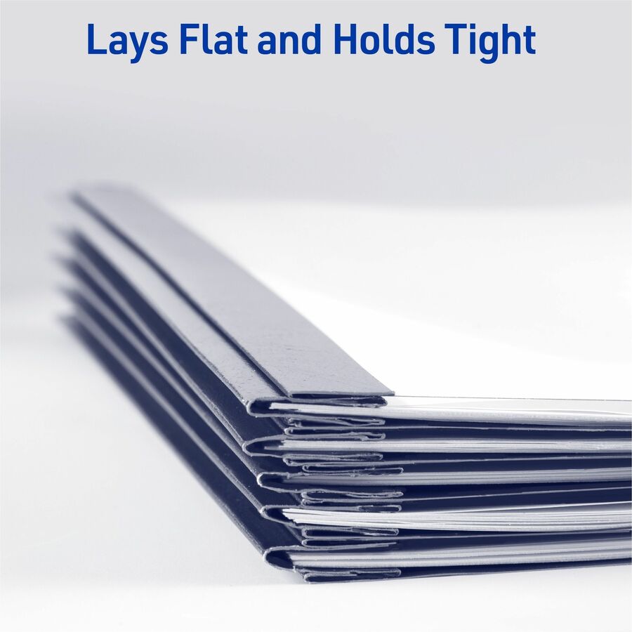 Avery®Letter Report Cover - 8 1/2" x 11" - 20 Sheets Capacity - 3 x Double Prong Fastener(s) - 1/2" for Folder - Metal, Polypropylene - Dark Blue - 0% Recycled - 25 / Box