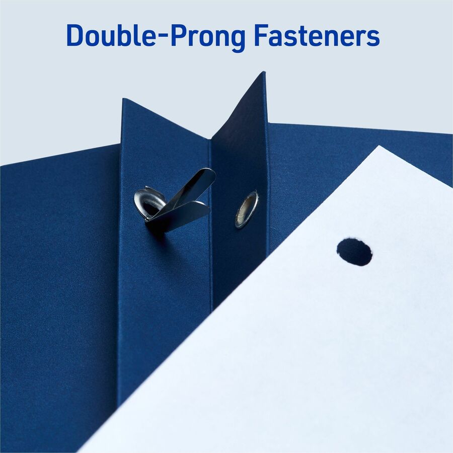 Avery®Letter Report Cover - 8 1/2" x 11" - 70 Sheets Capacity - 3 x 3-prong Fastener Fastener(s) - 1/2" for Folder - 2 Internal Pocket(s) - Paper - Dark Blue - 0% Recycled - 25 / Box