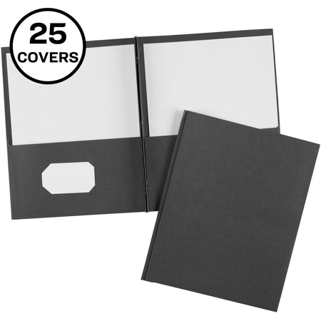 Avery®Letter Report Cover - 8 1/2" x 11" - 70 Sheets Capacity - 3 x 3-prong Fastener Fastener(s) - 1/2" for Folder - 2 Internal Pocket(s) - Black - 0% Recycled - 25 / Box