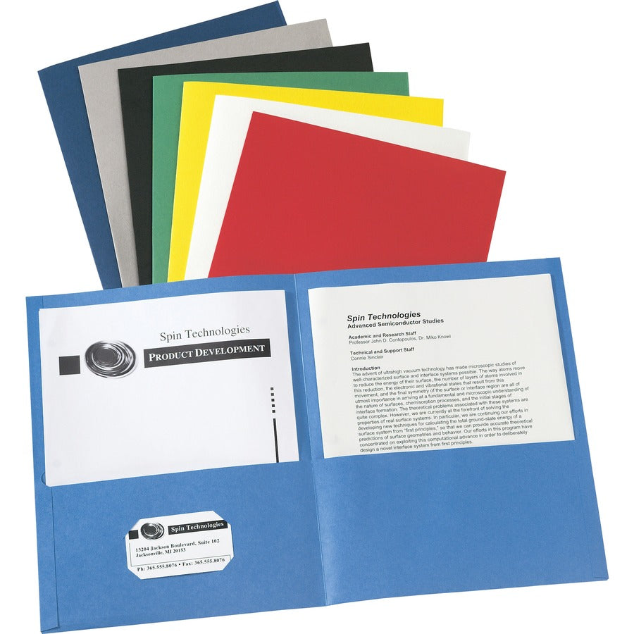 Avery®Letter Pocket Folder - 8 1/2" x 11" - 40 Sheets Capacity - 2 Internal Pocket(s) - Paper - Dark Blue - 0% Recycled - 25 / Box