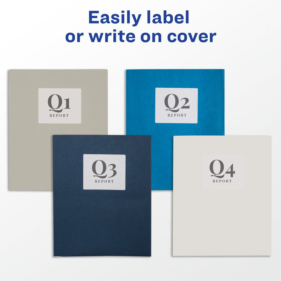 Avery®Letter Pocket Folder - 8 1/2" x 11" - 40 Sheets Capacity - 2 Internal Pocket(s) - Paper - White - 0% Recycled - 25 / Box